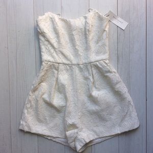 Keepsake Romper Strapless Playsuit Ivory NWT Sz S